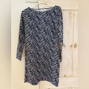 Vineyard Vines Navy and White 3/4 Sleeve Dress